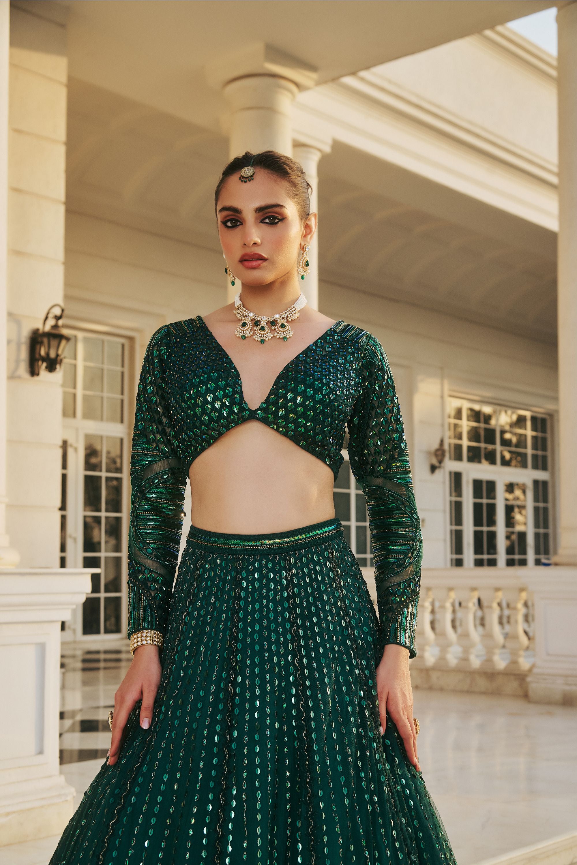 Hand Embroidered Lehenga with Rich Embelishments