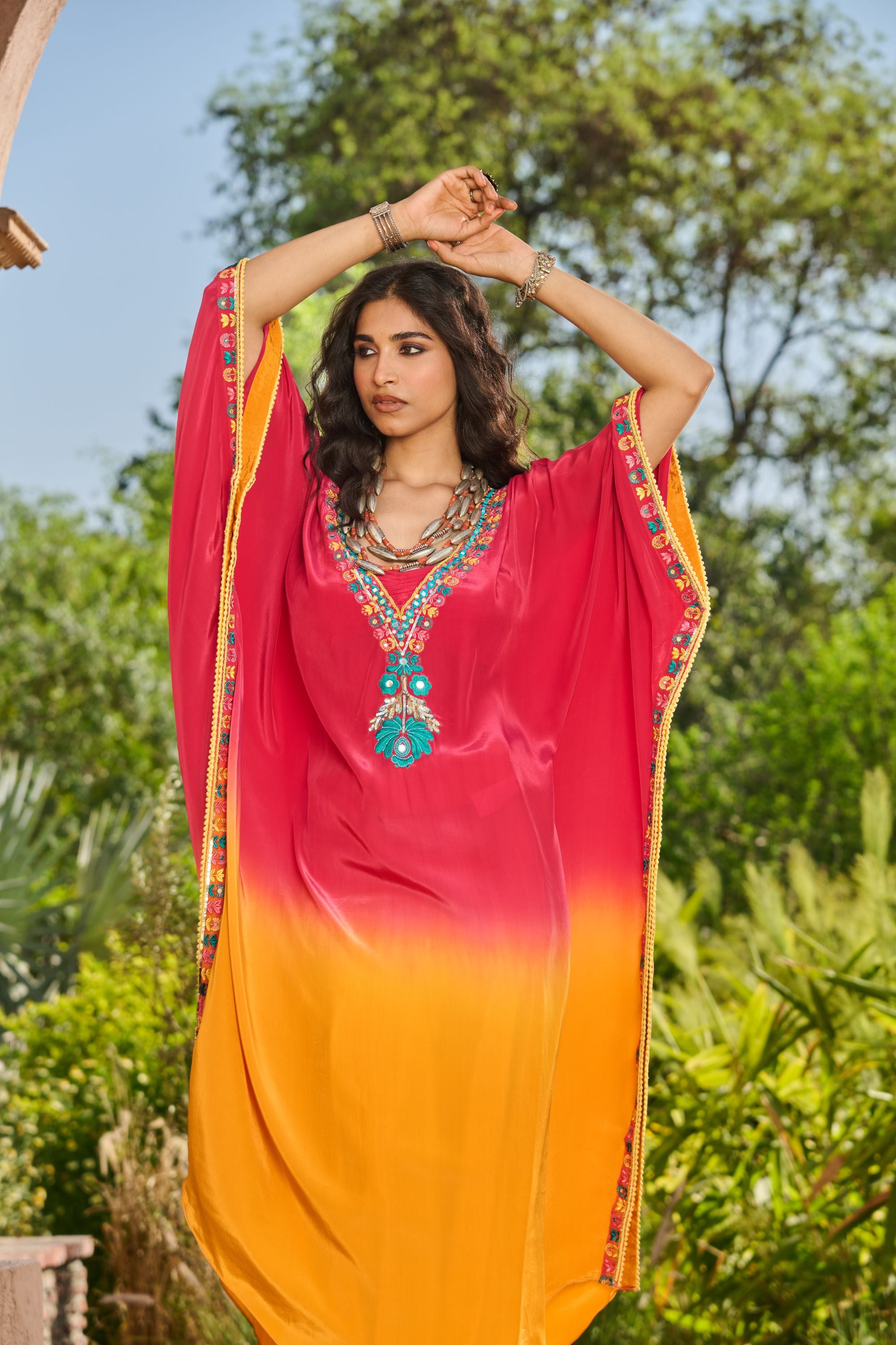Hand Embelished Ombre Kaftan