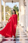 Hand-Embelished Top Co-ord set with Flowy Drape