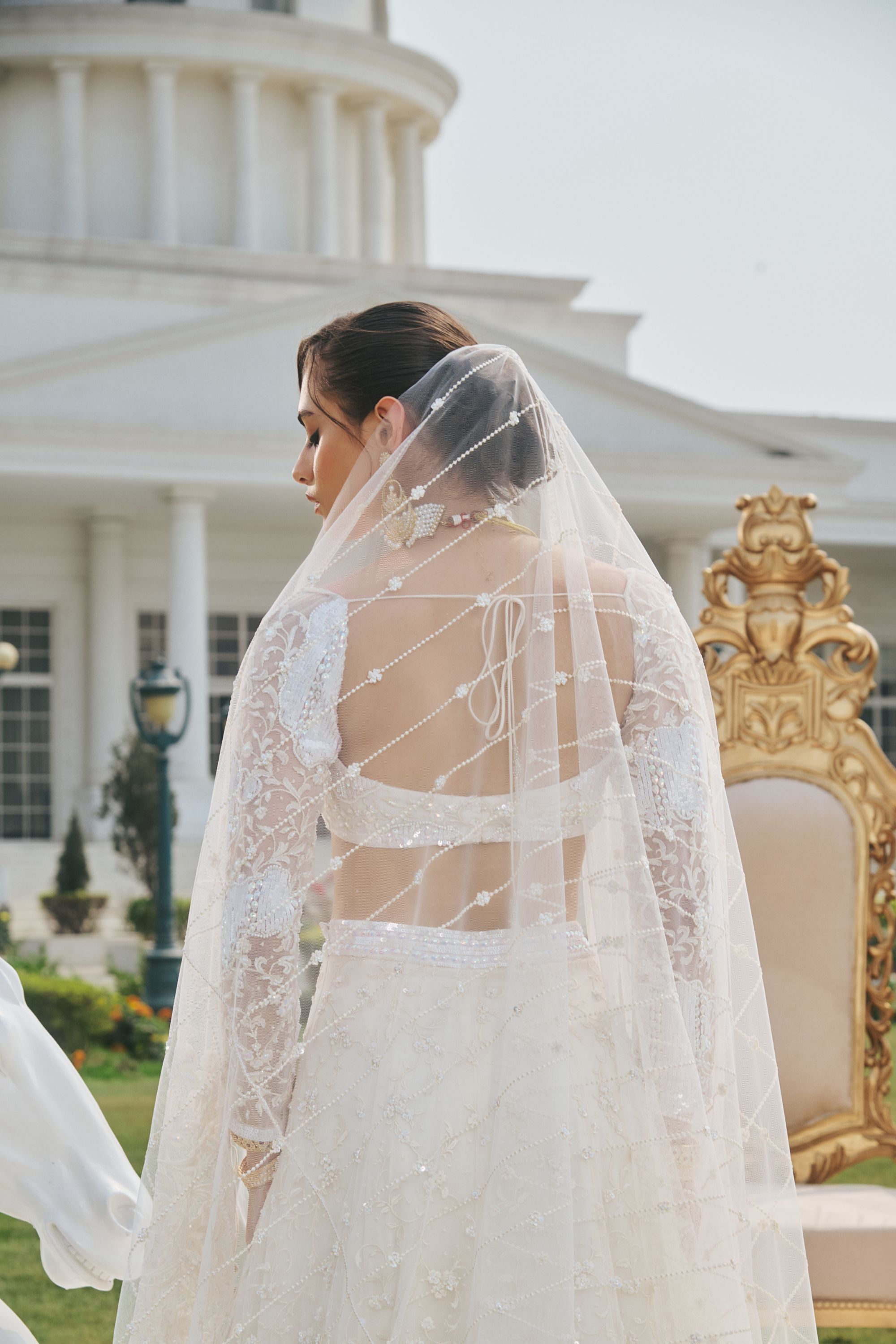 Hand Embroidered Lehnega with rich Embellishments