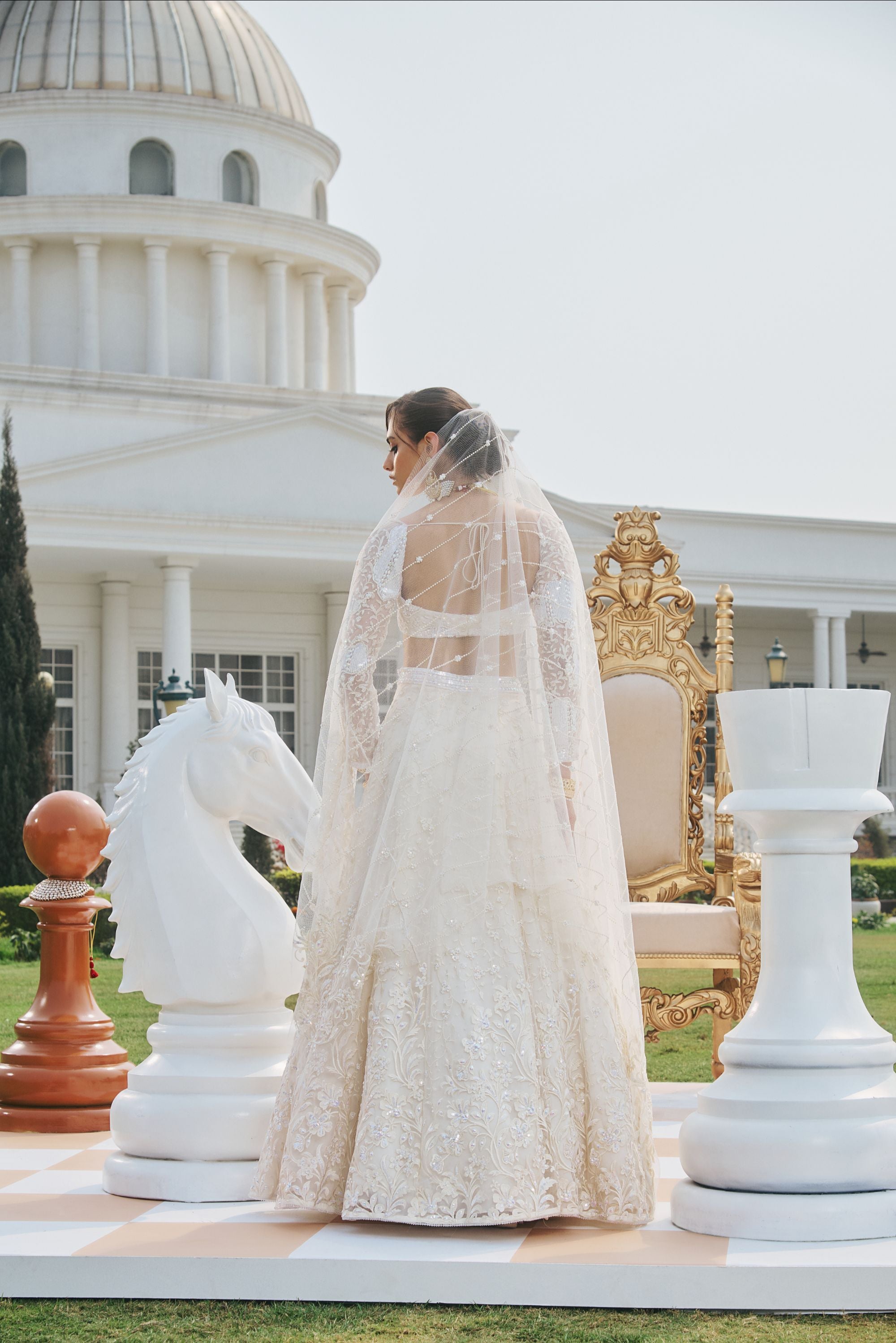 Hand Embroidered Lehnega with rich Embellishments