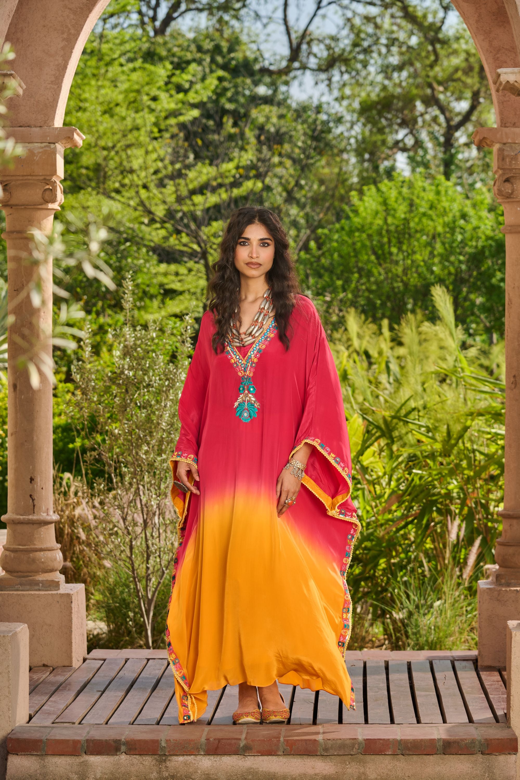 Hand Embelished Ombre Kaftan