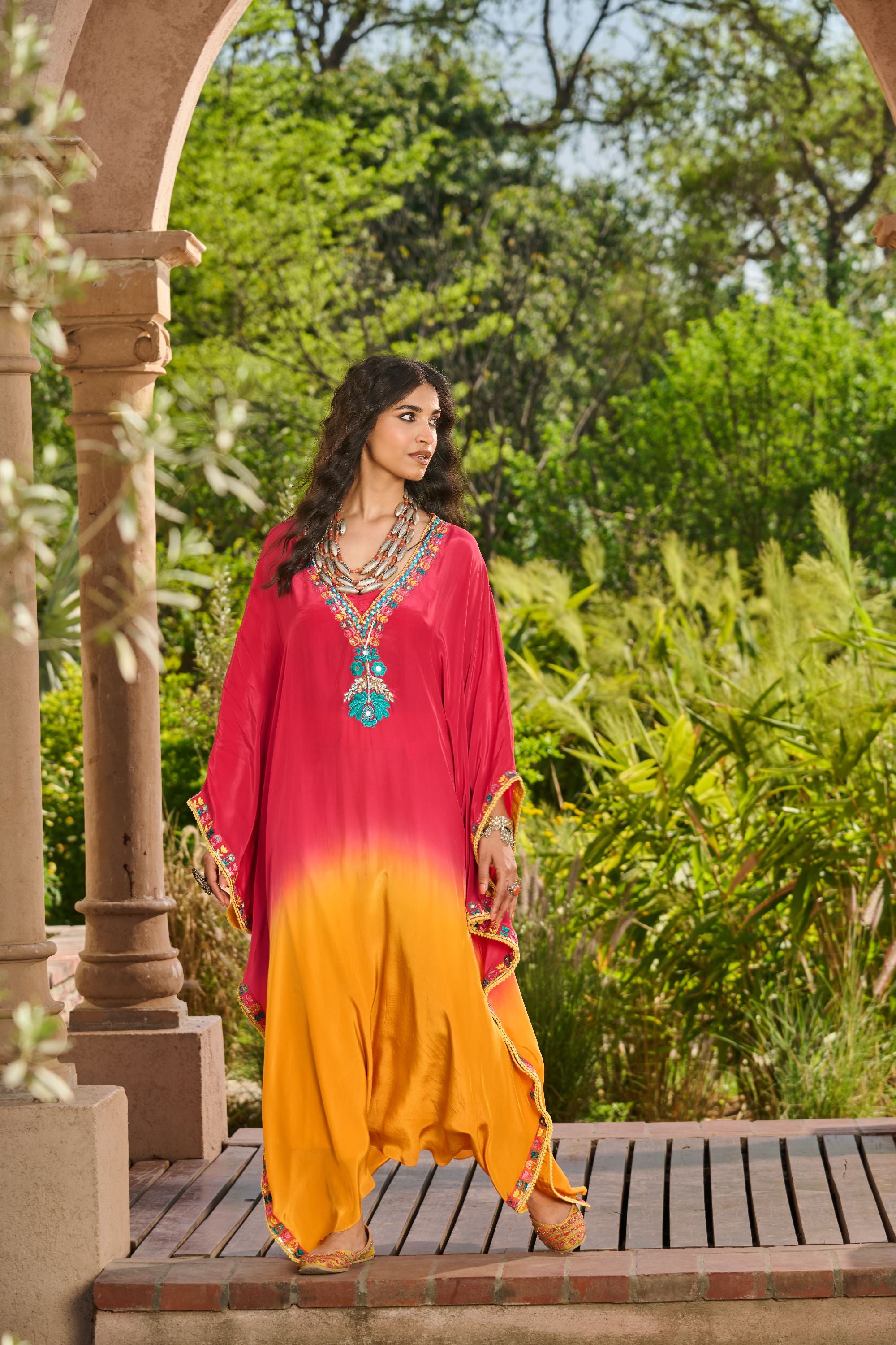Hand Embelished Ombre Kaftan