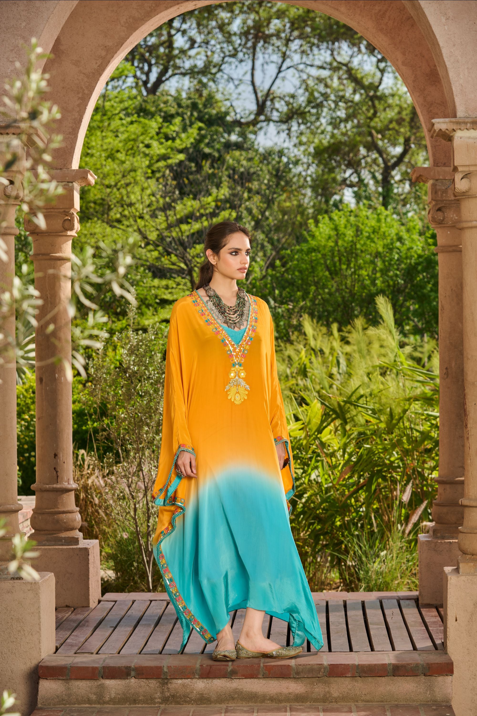 Hand Embelished Ombre Kaftan