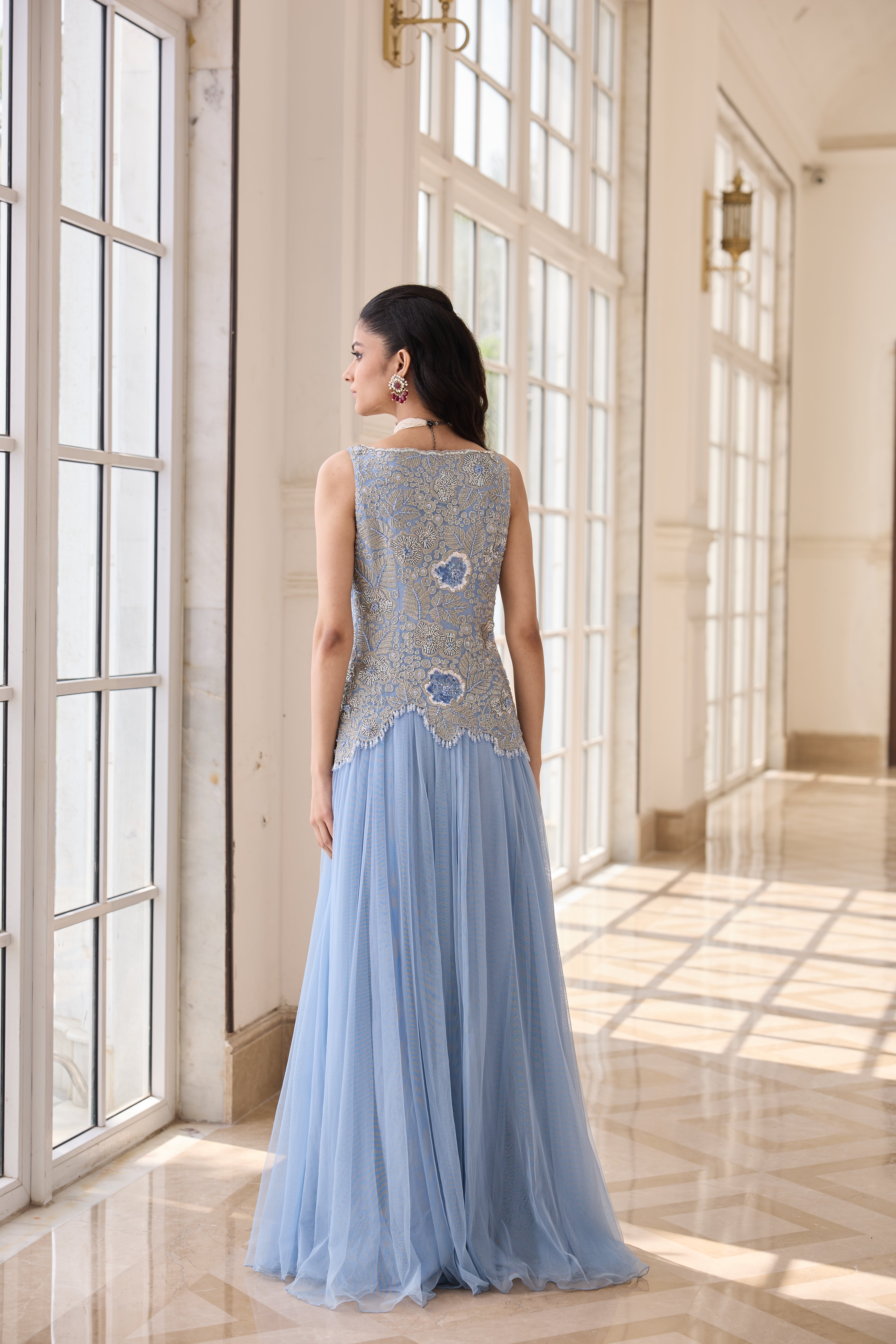 Hand Embroidered Rushing Anarkali