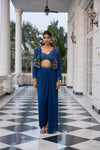 Hand-Embroidered Jacket with Bustier and Skirt